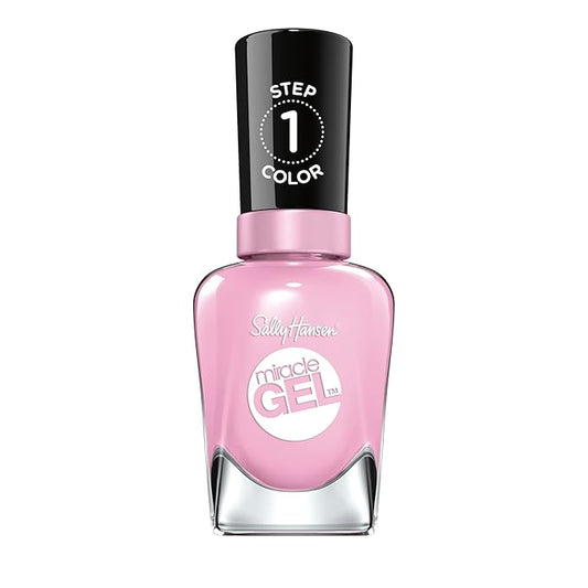 Sally Hansen Miracle Gel Salon Quality Nail Polish | Gel-Like Formula, Two-Step System, No UV Light Needed, Long Lasting | Opaque, Glossy | 239 Smartease | Baby Pink Nail Color