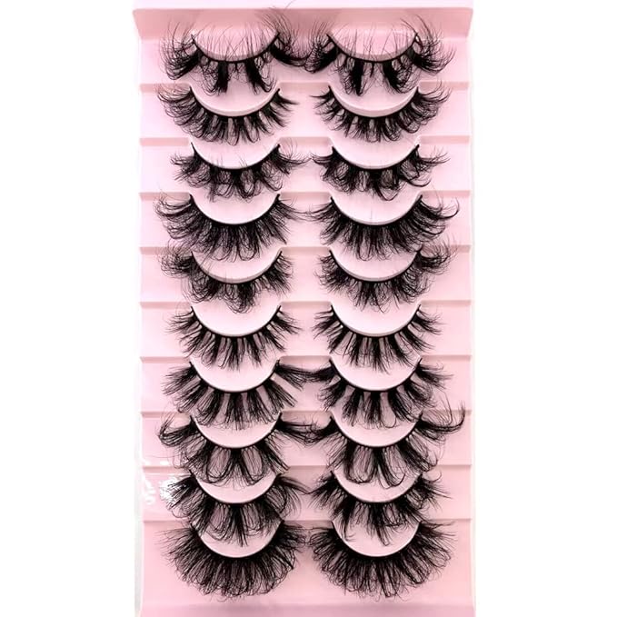 HBZGTLAD Soft Mink Eyelashes 3D Curl Winged End Eye Elongated Fake Lashes Thick Handmade Natural False Eyelash Messy Cross Lash Wholesale (MX-4)