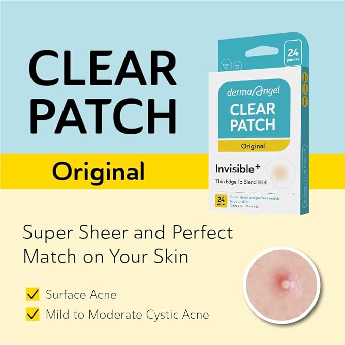 DERMA ANGEL Ultra Invisible Acne Patches for Cystic Acne Treatment Pimple Patches for Cystic Acne Blemish Patches Hydrocolloid Patches - Day & Night Use - UPGRADED (Acne Specialist 120 Count 3 Sizes)