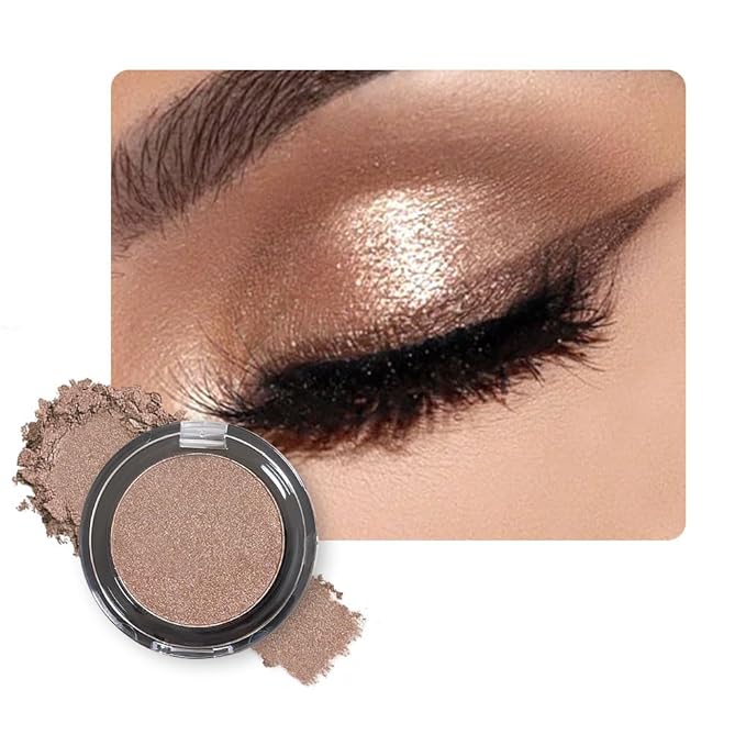 High-Pigment Waterproof & Long-Lasting Mini Eyeshadow palette – Bronze Shimmer Neutral Brown Glow Shade for Smokey Glam & Natural Nude Makeup, Blendable Metallic Eye Shadow for Blue Green Brown Eyes