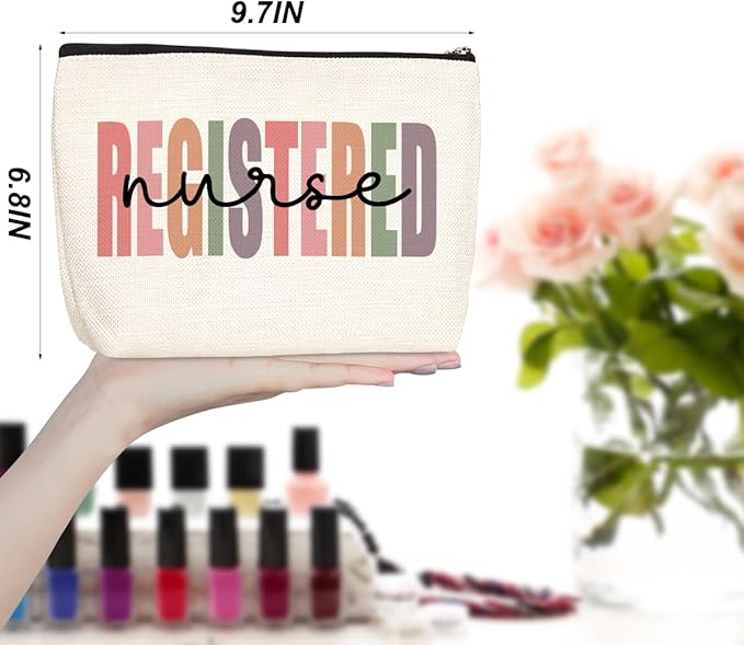 Registered RN Nurse Gifts Nurses Bag Nursing Nurse Accessories for Work Encouraged Cosmetic Bag Nurse's Week Nursing Graduation Christmas Appreciation Birthday Makeup Bag RN Gifts for Women