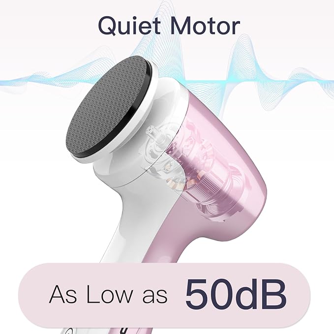 Rechargeable Electric Foot Callus Remover with 3 Glass Grinding Heads, Professional 1000RPM 3-Speed Control Electric Foot File (E7 Pink Glass Version)