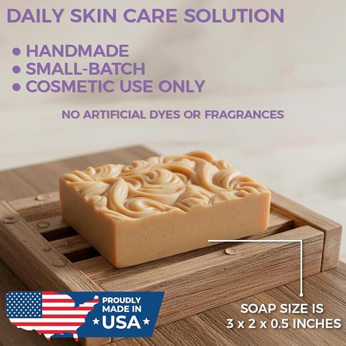 100% Natural Soap Bar With Goat Milk, Salicylic Acid & Turmeric For Warts | Handmade Tea Tree & Sulfur Soap with Castor Oil | 2 oz | Organic Bar for Skin Recovery | Duration Up to 2 Months