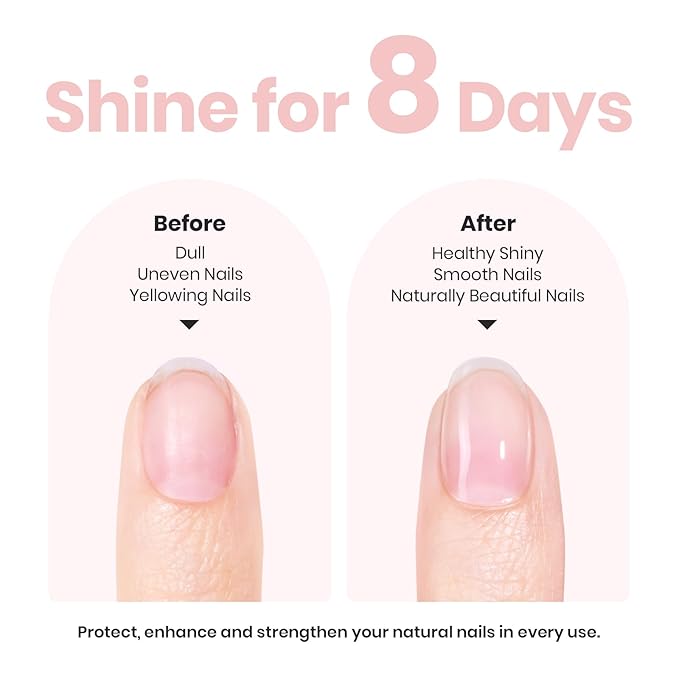 Beetles Nail Strengthener - Clear Pink Nail Concealer Fast Air Dry Clear Air Dry Nail Growth for Damaged Uneven Nails Fingernail Polish for Pink Bliss Nail Art Manicure Salon Quality