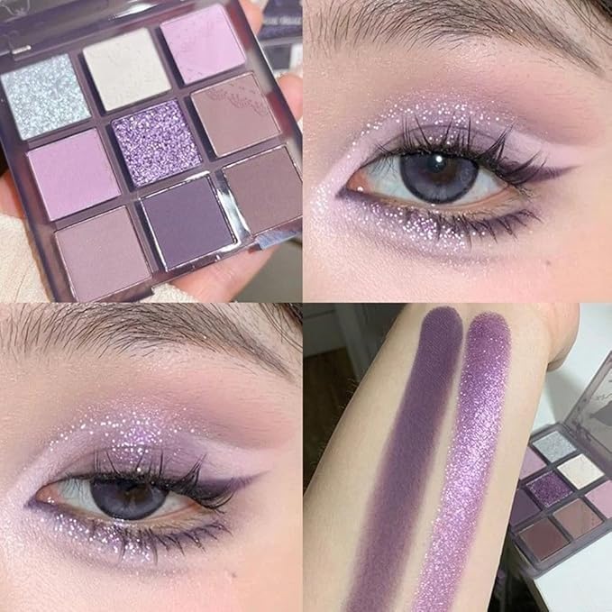 Purple Silver White Pink Tan Grape Matte Shimmer Eyeshadow Palette for Eye Makeup,High Pigmented Eye Shadow make up Powder Palet de sombras de ojos