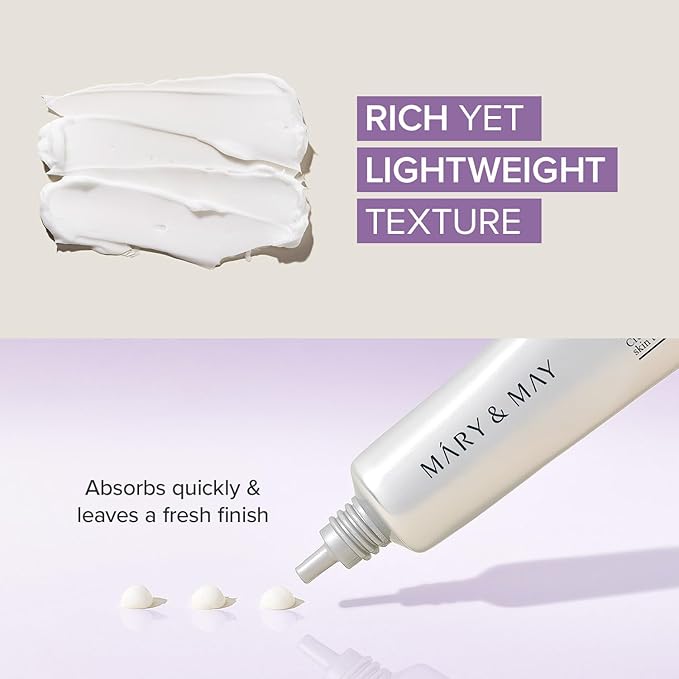 Mary&May Glutathione Eye Cream Special Set - Powerful Antioxidant, Reduces Dark Circles in the Eye, Improve Uneven Skin Tone with Vitamin C, 1.01 oz.+ Mini 0.4oz 2 Pack