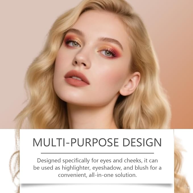 Eye & Cheek Palette - Eyeshadow and Highlighter Makeup (with Detachable Brush), Makeup Palettes Contour Kit, Shimmer Glow Face Highlighter Palette for Women Face, Natural Glow Contour Powder (2pcs)