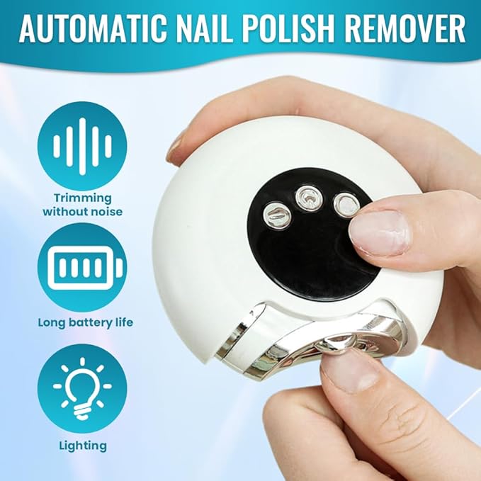 Electric Nail Clippers, 2026 New 3 in 1 Automatic Nail Trimmer & Polisher with Strong Power for Thick Nails, USB Rechargeable, LED Light and Low Noise for Adults and Seniors (Champagne Color)
