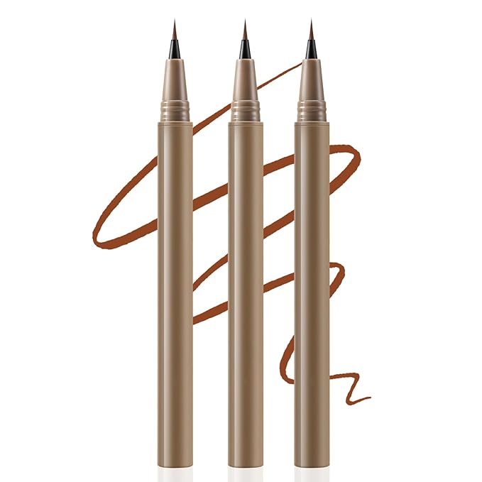 Boobeen 3pcs Eyeliner Liquid Liner, Black Eyeliner Pen Waterproof with Ultra-fine tip, Ink Liner Eye Liner Long Lasting, Quick Drying