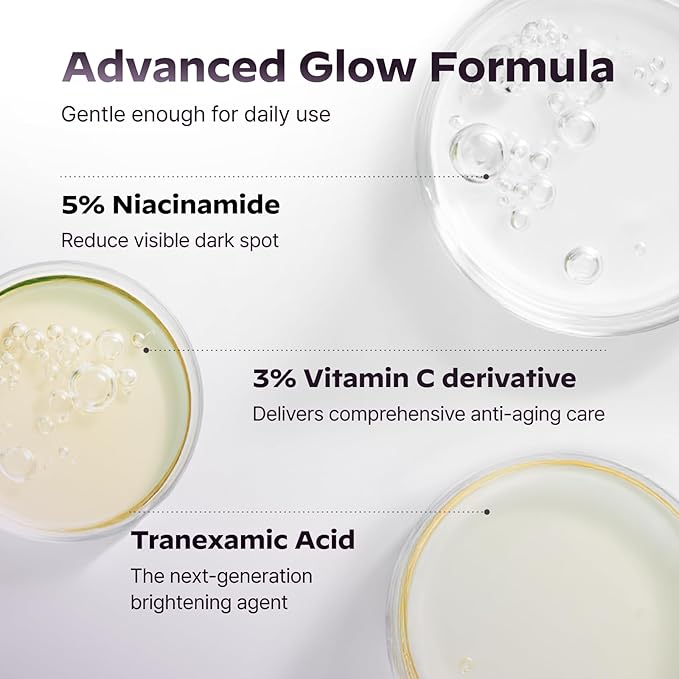 LG Pra.L GLASSLIKE Vita Glow Ampoule Serum, Dark Spot Correcting, Skin tone improvement and firming, Hydration Boosting - 1.01 fl.oz