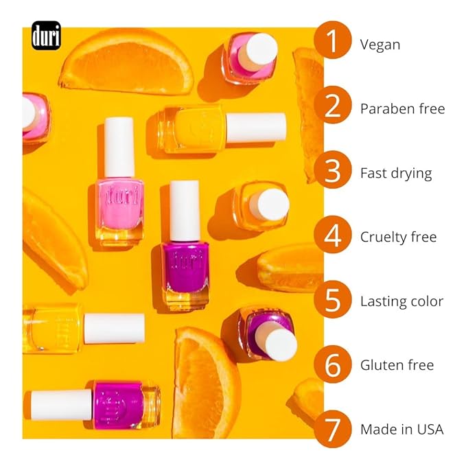 duri Nail Polish, 688 Red Velvet, Sexy Red, Full Coverage, Glossy Finish, Fast Drying, 0.45 Fl Oz.