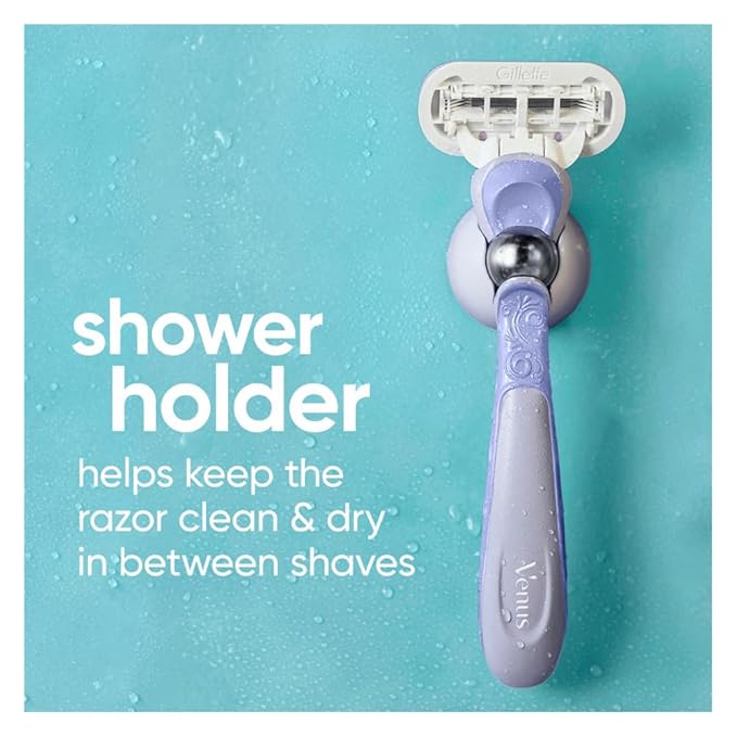 Gillette Venus Deluxe Smooth Swirl Women's Razor Handle + 4 Blade Refills, Flexible Handle and Pivoting Head