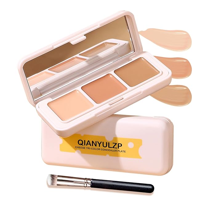3 Colors Correcting Concealer Palette,Concealer Contour Foundation Makeup Dark Circles,Acne,Blemish