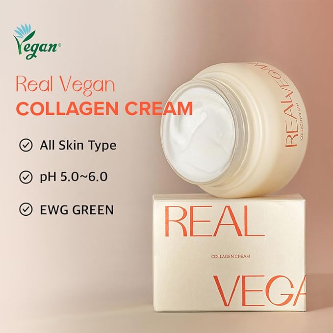 KLAVUU Real Vegan Collagen Cream - Enhances Skin Elasticity, Providing Deep Hydration to Dry Skin for a Radiant, Youthful Glow