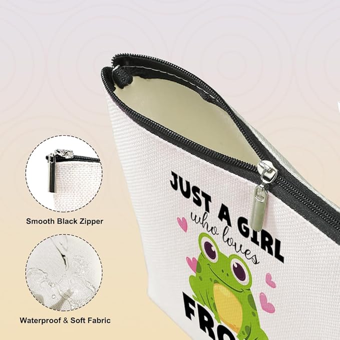 Cute Frog Makeup Bag Frog Gifts Funny Frog Lover Gifts for Women Cosmetic Bag Frog Stuff Birthday Graduation Gifts for Animal Lovers Girls Sister Daughter Niece Christmas Mothers Day Toiletry Bag
