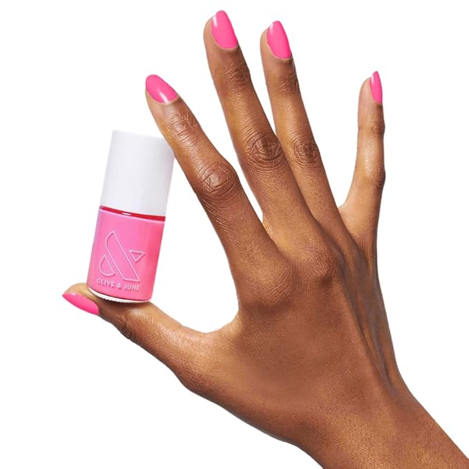 Olive & June Long Lasting Nail Polish | Valentine's Day | Gel-Like Finish No Lamp Needed | Lasts up to 10 days | Salon-Quality 15-Free Vegan Cruelty-Free Chip-Resistant | Grateful & Kind Pure Pink
