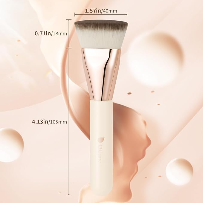 DUcare Foundation Brush for Liquid Makeup, Flat Top Kabuki Brush Buffing Blending Mineral Powder Large Makeup Face Brush