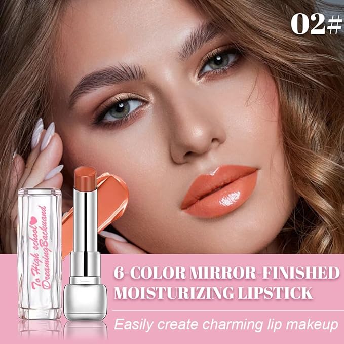 HHLTOH Bright Orange Plumper Moisturizing Butter Lipstick for Women, Natural Tinted Lip Balm Shine Nourishing Hydrating Lip Gloss Stain for Dry Lips, Lightweight Lip Liner Care Makeup,Vegan 1Pc Orange