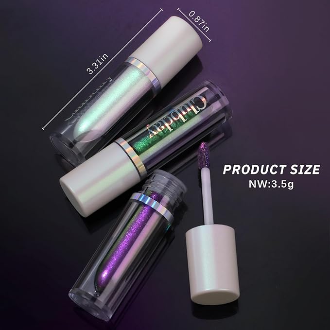 Noerrors Liquid Chameleon Eyeshadow,Metallic Purple Multichrome Eyeshadows,Multi-Reflective Eye Look,High-Impact Finish,Long-lasting Holographic Glitter Highlighter,Plum Eye Topper for Party Makeup
