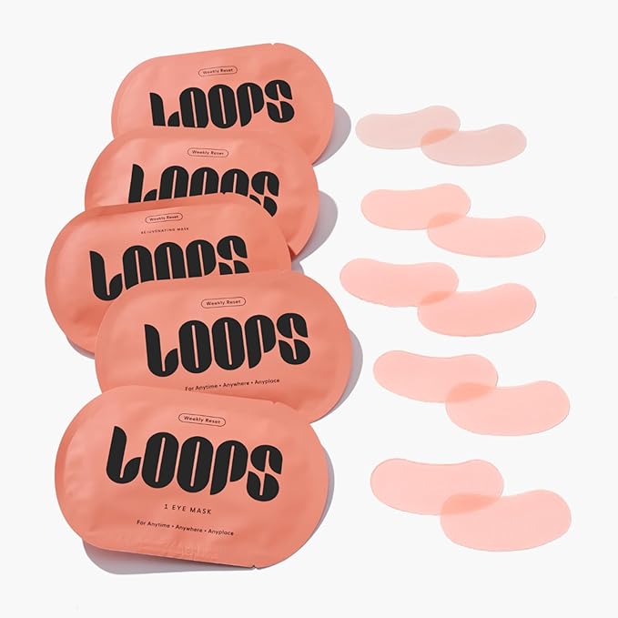 LOOPS WEEKLY RESET - Rejuvenating Hydrogel Eye Mask Kit - Hydrate, Nourish and Help Reduce Wrinkles for Refreshed Eyes - Reduces Signs of Puffiness For Resilient-Looking Skin - Under Eye Patches - 5pc