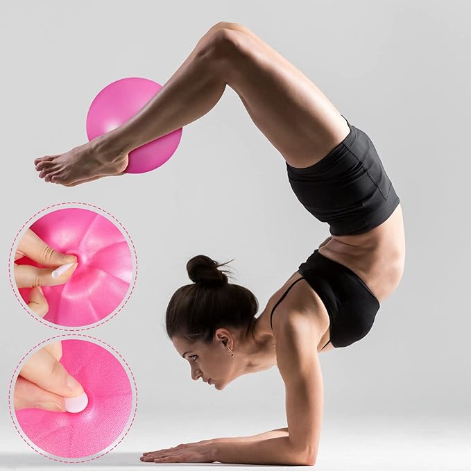 Aoriher 10 Pcs Small Exercise Pilates Ball 9 Inch Mini Yoga Balls Anti Burst and Slip for Stability, Fitness, Physical Therapy, Stretching & Core Strength Workout at Home Gym Office