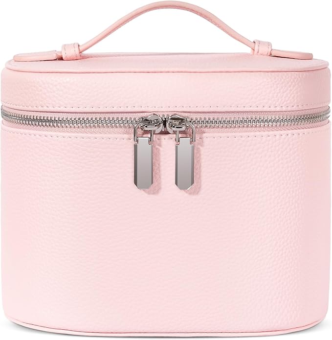 honitty Makeup Bag, Travel Make up Case with Compartments and Handle, Portable Cosmetic Organizer Bags,Toiletry Bag for Women
