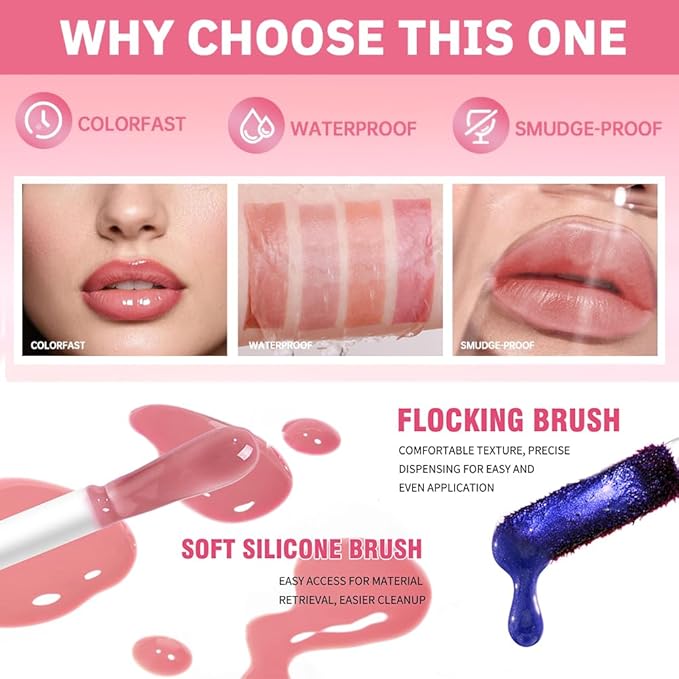 Peel Off Lip Liner & Gloss – Long-Lasting Smudge-Proof Mocha Rose Brown Lip Tint & Lip Stain Liner with Hydrating High Shine Gloss for Defined, Fuller Brown-Rose Lips – Waterproof Soft Glam Lip Makeup