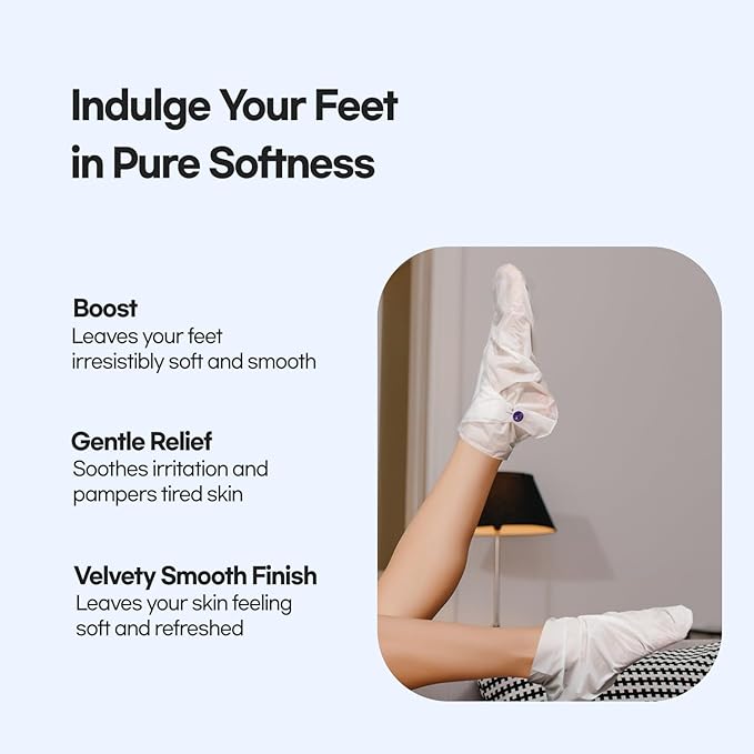 Epielle Intensive Repairing Foot Mask 6 Pairs, Renew and Soften with Coconut Oil & Milk Extract, Deep Moisturizing Socks for Dry, Cracked Feet, Self Care Gifts for Women, Spa Kit, Stocking Stuffers