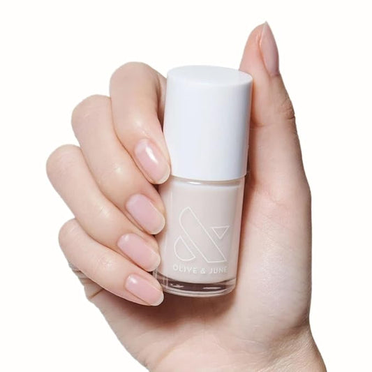 Olive & June Long Lasting Nail Polish | Valentine's Day | Plump, Gel-Like Finish No Lamp Needed | Lasts up to 10 days | Salon-Quality 15-Free, Vegan & Cruelty-Free Chip-Resistant | BEB Sheer White