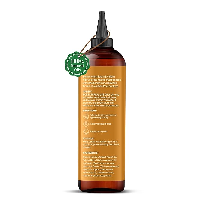 Botanic Hearth Hair Oil for Hair Growth & Home Hair Perm Kit | Strengthening Dry, Frizzy, Damaged Hair & Scalp Treatment | Batana & Caffeine Hair Oil – 6.7 Fl Oz