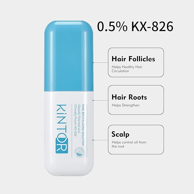 0.5% KINTOR KX-826 Hair Growth Spray,Oil Control Strengthen Hair,Hair Regrowth Products for Women&Men,Basic,180ml