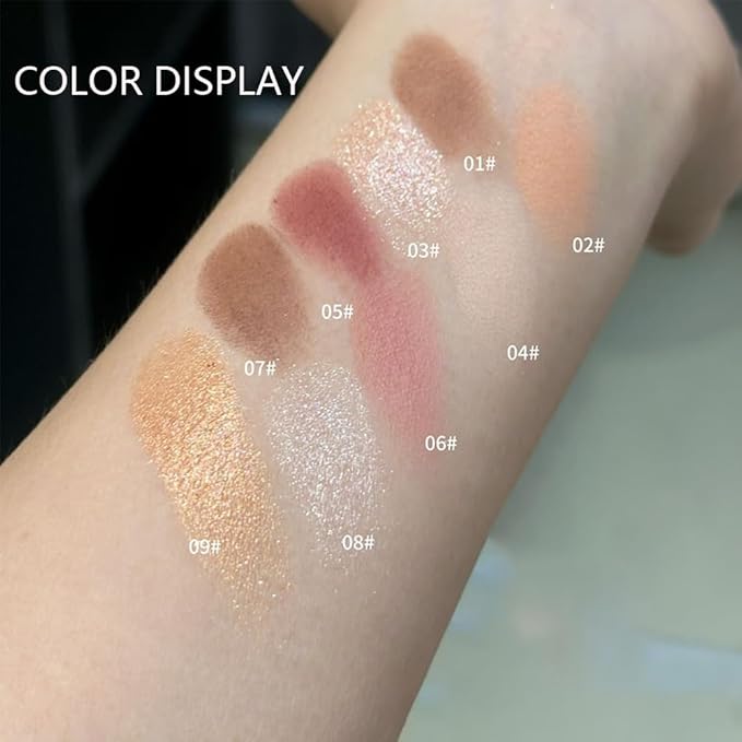 Light Brown Shimmer Single Eyeshadow Makeup Powder Palette，High Pigment Blendable Formula Eye Make-up，Neutral Eye Shadow，sombras para ojos，Longwear Waterproof，Vegan & Cruelty-Free，Eyeshadow Gift
