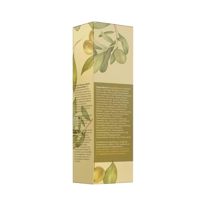 Natural Hand Cream with Olive, Jojoba & Avocado Oils - Deep Moisture for Dry, Cracked Hands - Fast-Absorbing, Non-Greasy Botanical Formula with Lemon & Almond - 100ml / 3.4 fl oz