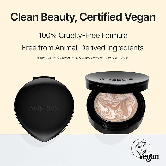 [MINI SIZE] AGE20'S Signature Essence Pact | 47N | Vegan Korean Cushion Foundation | Pack of 1 | Cream Foundation, Dewy & Glow Finish, Natural Coverage, SPF 50+ | 0.19 oz