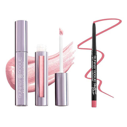 Runway Rogue LuxGloss Kit with Moisturizing Lip Gloss Tube, Catwalk and Lip Liner Pencil, It's a Wrap