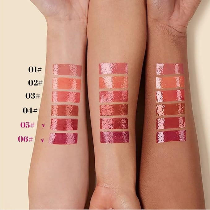 HHLTOH Plumper Moisturizing Butter Lipstick for Women, Natural Tinted Lip Balm Shine Nourishing Hydrating Lip Gloss Stain for Dry Lips, Lightweight Lip Liner Care Makeup, Vegan, 2Pc Rose Red & Plum