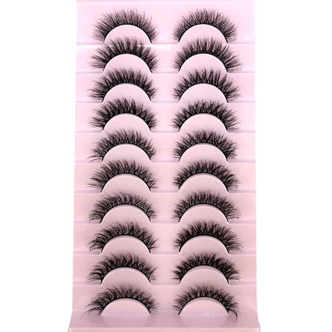 HBZGTLAD Soft Mink Eyelashes 3D Curl Winged End Eye Elongated Fake Lashes Thick Handmade Natural False Eyelash Messy Cross Lash Wholesale (FT-08)