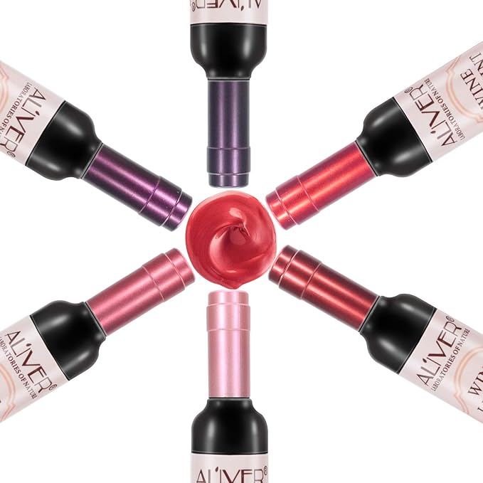 Wine Lip Tint 6 Colors, Waterproof Long Lasting Long