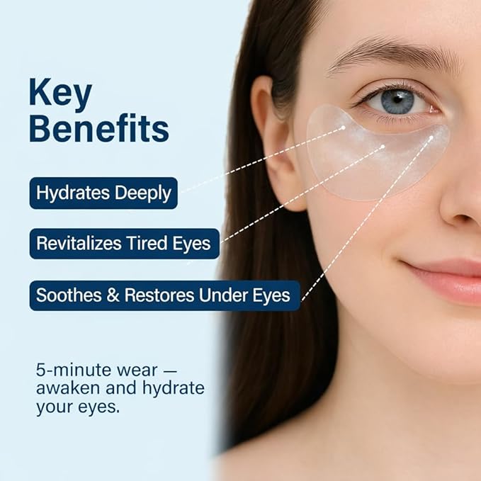 Tintark Ocean Oracle Hydrating Hydrogel Eye Patches 28 Pairs, 5-Min Soothing Eye Masks with Marine Algae & Seaweed Blend, Rejuvenating Eye Pads for Tired Eyes, Spa Relaxation Gifts for Women & Men