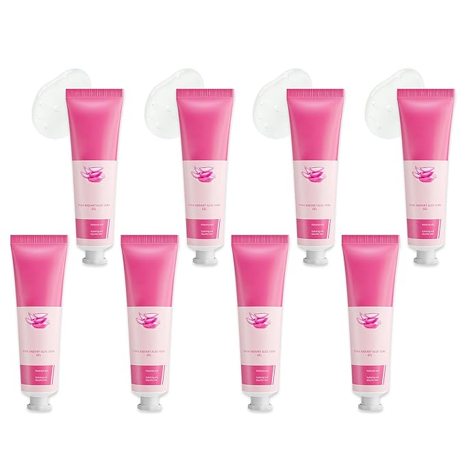 Fusang 8Pcs Organic Aloe Vera Gel for After Sun Skin Care,Natural Moisturizing Aloe Vera Gel for Face & Body,Easy to Portable Face Moisturizer,Travel Size Pure Vera Aloe Gel for all Skin Types I