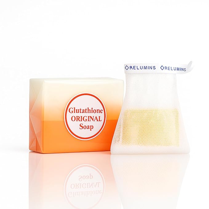 Relumins Glutathione Soap Bars - New Year, New You Deep Cleansing & Hydrating Soap for Smooth, Refreshed Skin - Gentle Exfoliating Formula for Face & Body - 150g w/Net