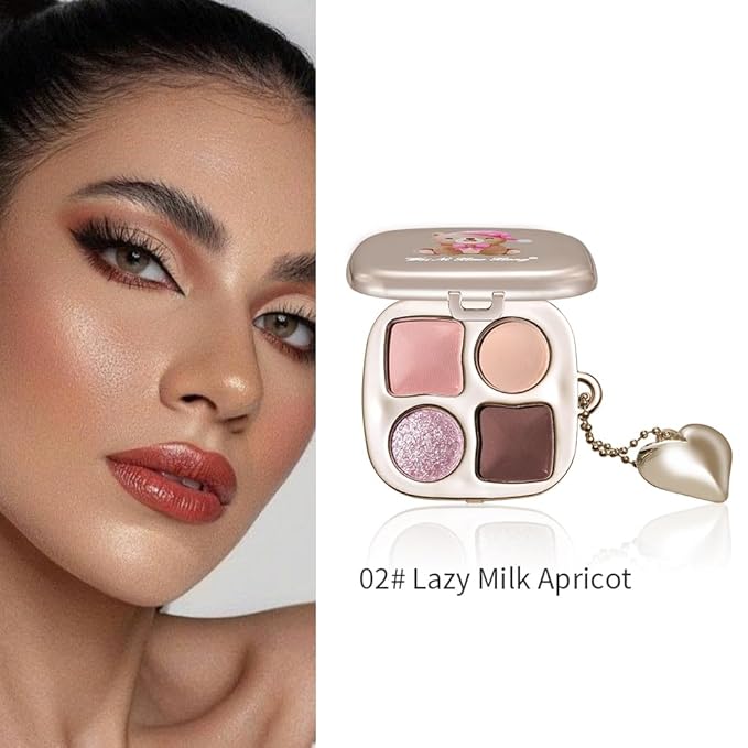 Professional Eyeshadow Palette, Nude Taupe and Brown Neutral Shades, Velvety Matte and Satin Shimmer Finishes, High Pigment Blendable Colors, Waterproof Long-Lasting Eye Palette, 02, 4 Colors
