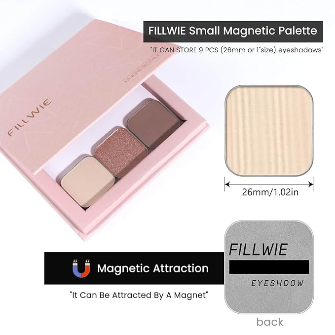 3-Color Magnetic Single Eyeshadow Set – Ivory, Champagne & Cool Brown, Matte & Shimmer, Highly Pigmented, Long-Lasting, Refill Pans, No Case, for Custom Magnetic Palettes