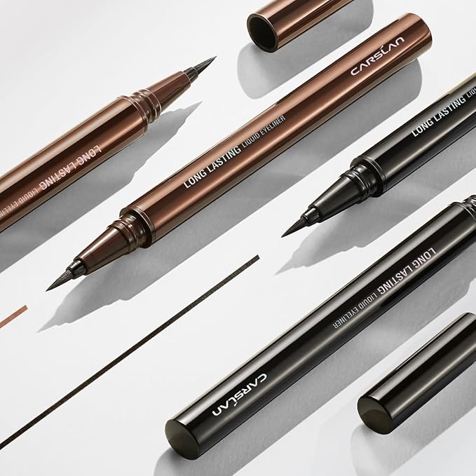 CARSLAN Liquid Eyeliner, Black Eyeliner Liquid Liner, 12H Longlasting Eyeliners, Waterproof & Smudgeproof High Pigmented Eyeliners for Eye Makeup, Black