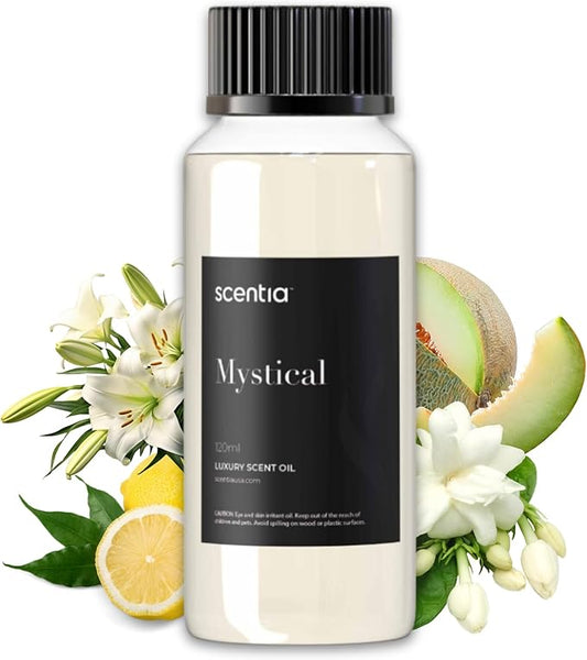 Scentia Luxury Fragrance Oil Inspired by The Wynn, Las Vegas Hotel - 120 mL 4.06 fl oz - Essential Oil Blend Melon, Raspberry, Jasmine & Lemon for Aromatherapy Diffusers - Mystical, Made in USA