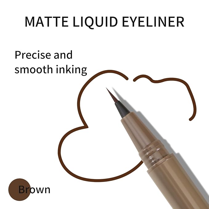 Boobeen 2pcs Eyeliner Liquid Liner, Black Eyeliner Pen Waterproof with Ultra-fine tip, Ink Liner Eye Liner Long Lasting, Quick Drying