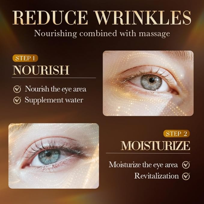 LESITI Snake Peptide Eye Cream with Massage Roller, Caffeine Reduce Eye Wrinkles Dark Circles, Anti-Aging Eye Cream for Dark Circles, Puffiness & Wrinkles, Hydrating
