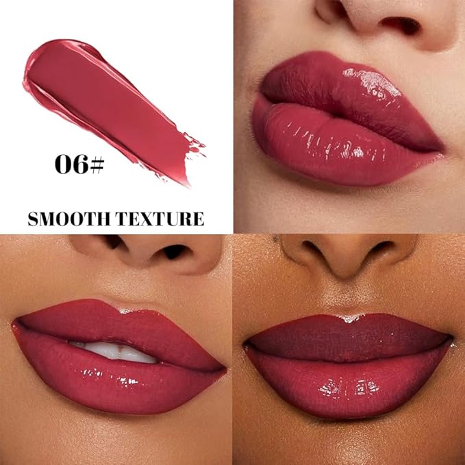 HHLTOH Plum Plumper Moisturizing Butter Lipstick for Women, Natural Tinted Lip Balm Shine Nourishing Hydrating Lip Gloss Stain for Dry Lips, Lightweight Lip Liner Care Makeup, Vegan 1Pc Dark Plum Wine