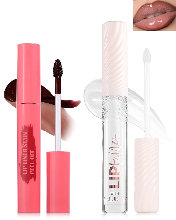 Brown Peel Off Lip Liner Stain & Clear Lip