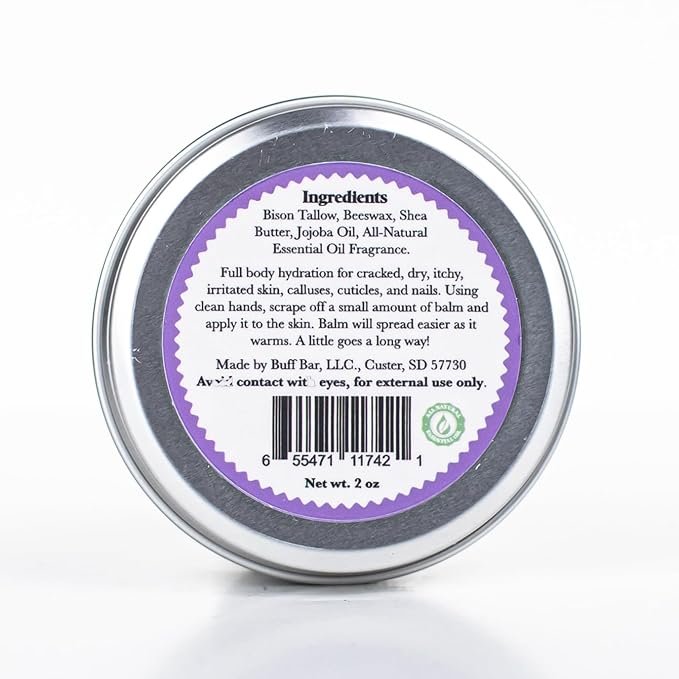 Big Crazy Buffalo BUFF BAR Bison Tallow Balm, Lavender Mint, 1 Pack - All Purpose, Hydrating, Naturally Derived, Mild Scent, Replaces Lotion, For Cracked, Dry, Itchy Skin, Essential Oil
